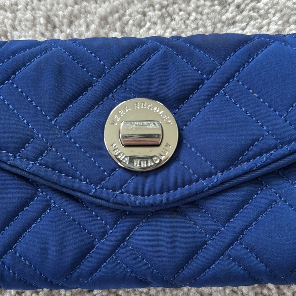 Vera Bradley Quilted Blue Wristlet - Picture 2 of 5